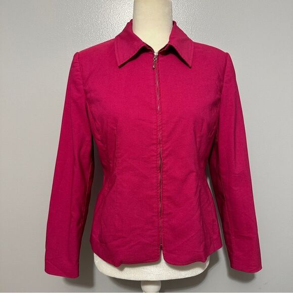 J G Hook pink zip up blazer with pockets size 8P - Picture 1 of 6